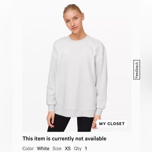 Lululemon perfectly oversized crew textured white size xs